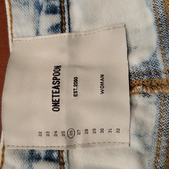 Revolve One Teaspoon Light Blue High-Low Mini Skirt. Size 26. - Picture 4 of 5